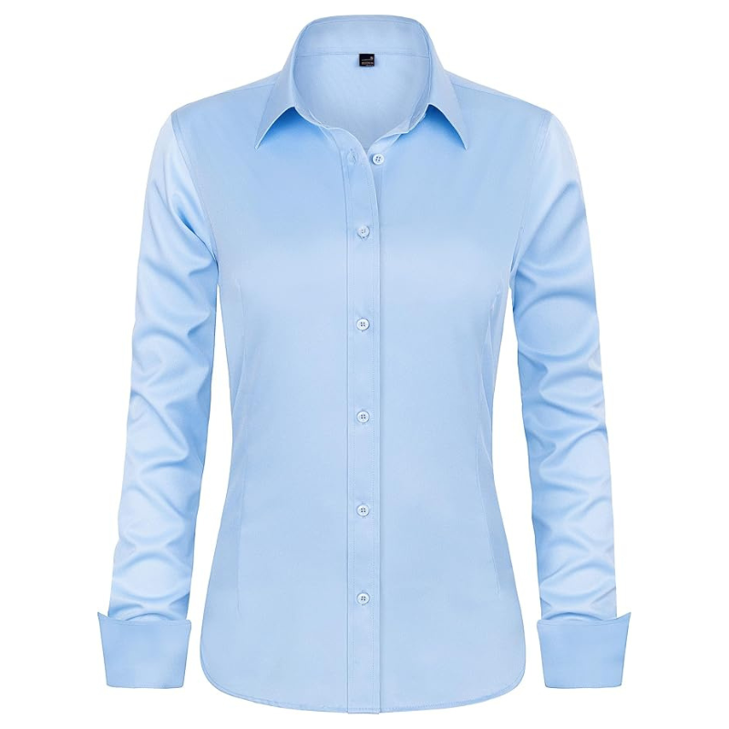 J.VER  Long Sleeve Button Down Shirt Wrinkle-Free Solid