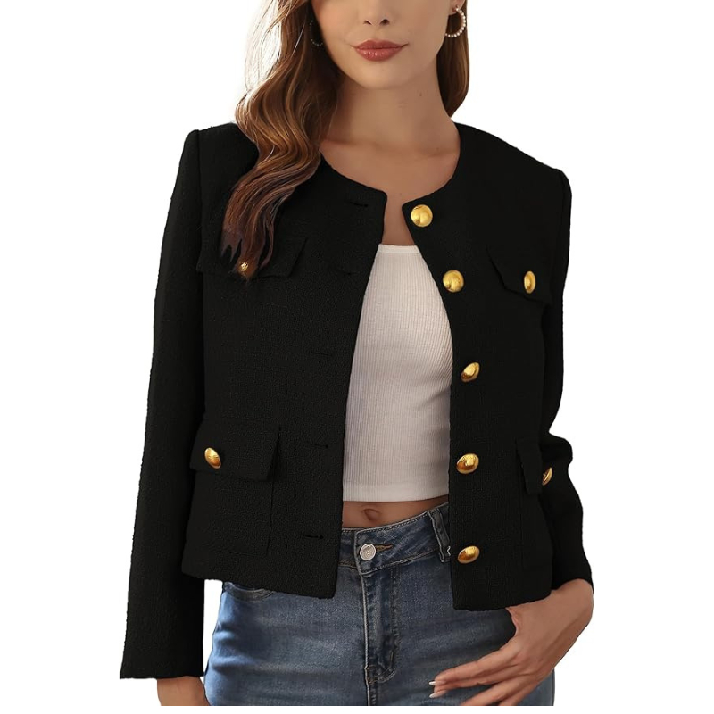 M.Infisavo Cropped Tweed Jacket