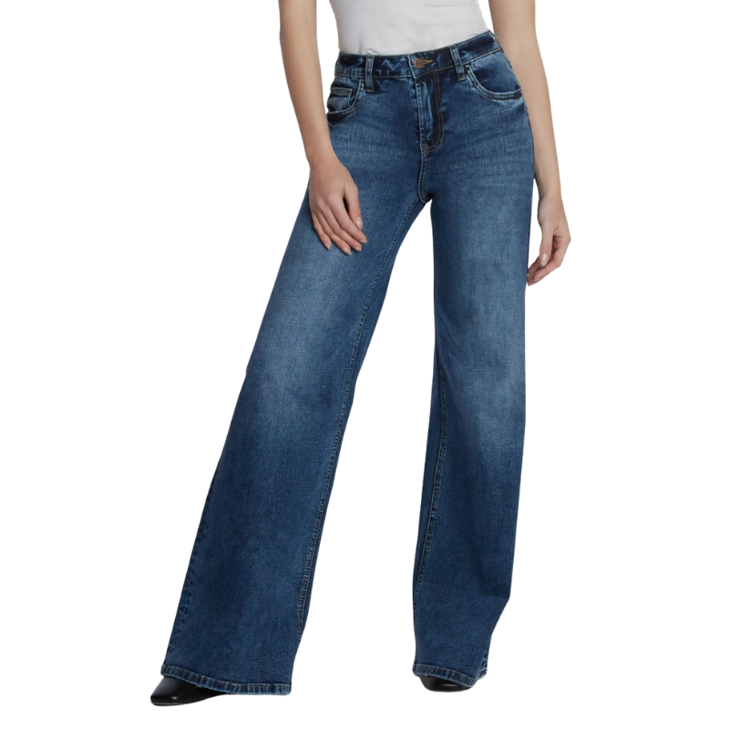 HINT OF BLU Myra Mid Rise Wide Leg Jeans