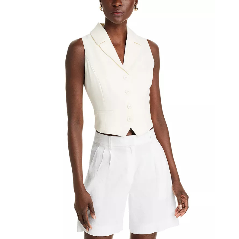 AQUA Collar Vest Top