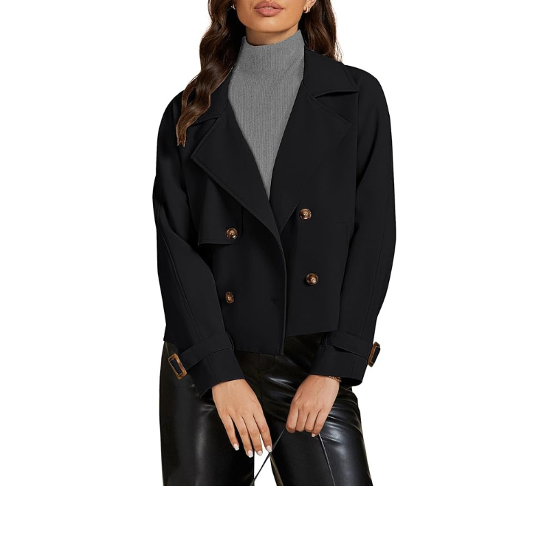 Cropped Trench Coat for Women