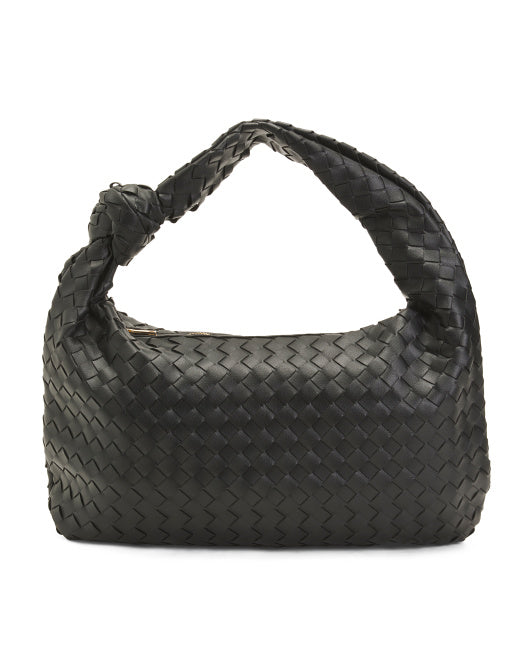 URBAN EXPRESSIONS Woven Vanessa Hobo Bag With Knot Handle