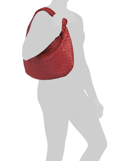 URBAN EXPRESSIONS Woven Vanessa Hobo Bag With Knot Handle