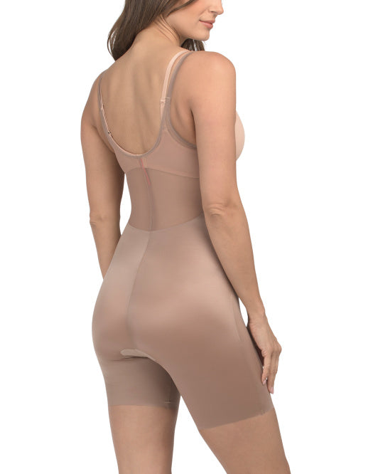 SPANX Shaping Satin Open Bust Mid Thigh Bodysuit